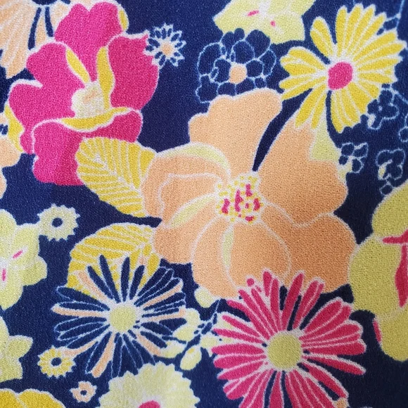 Modcloth Floral Groovy Meets Country Western Pearl Snap Shirt Dress Size‎ Large - Picture 6 of 16